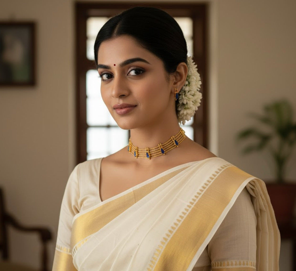 Palakka blue  choker