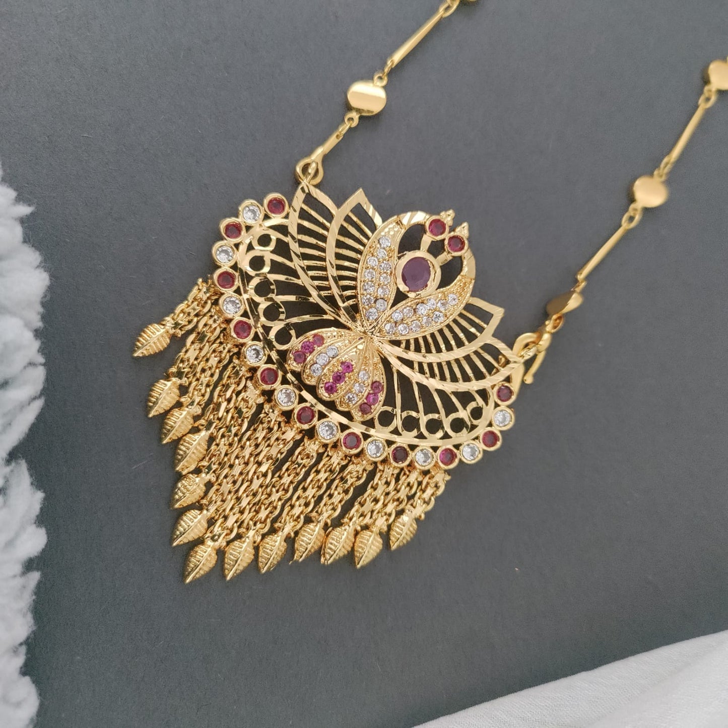 Peacock lotus microplated long chain