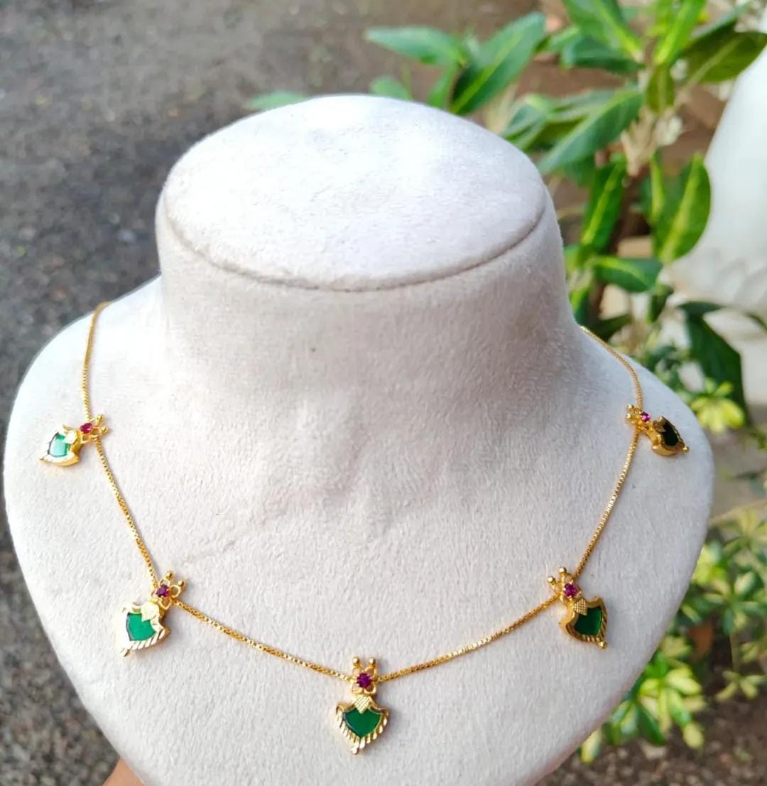 Slim kerala palakka necklace