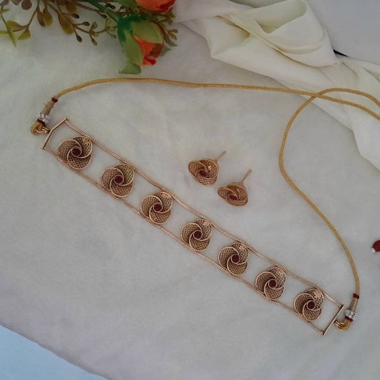 Rose ruby stone choker