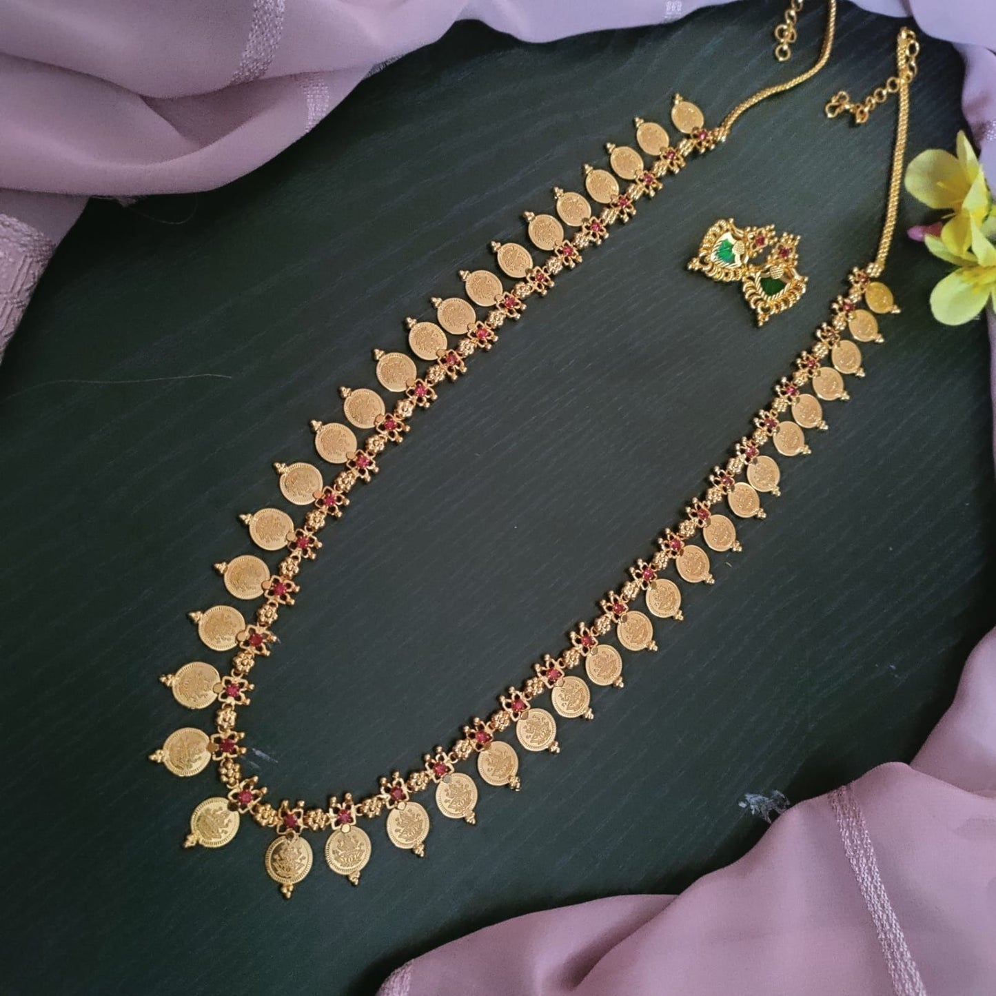Long  lakshmi coin necklace