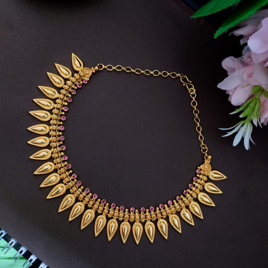 Antique Gold look alike mulla mottu necklace set