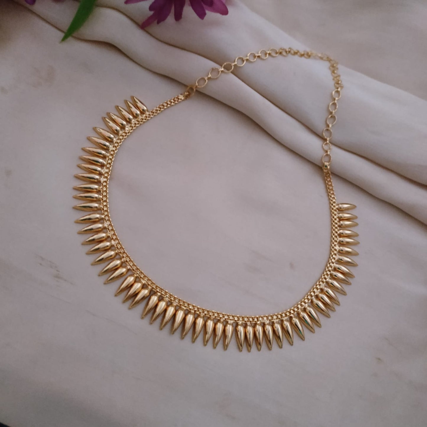 Antique Gold look alike mulla mottu necklace