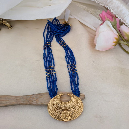 Blue bead long chain