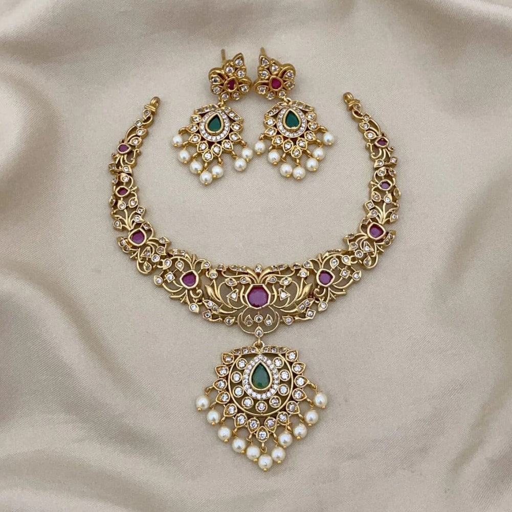 Chocker stone necklace set