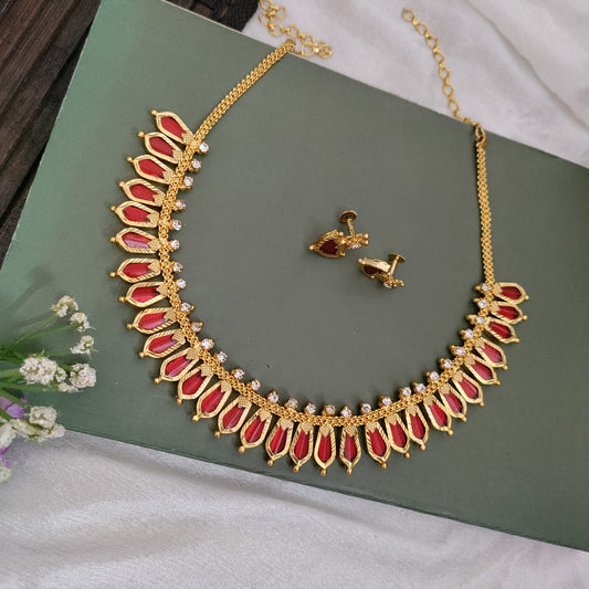 Microplated Nagapadam red necklace