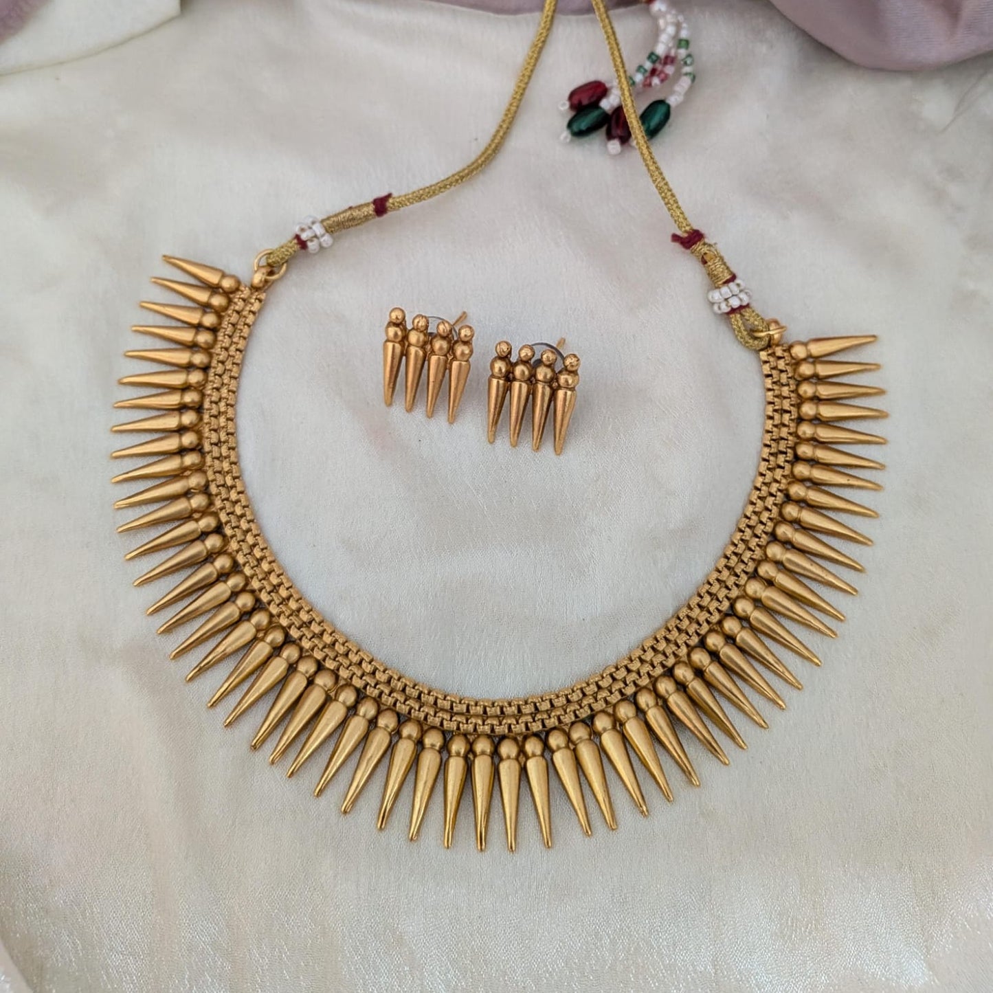 Necklace - Antique Gold look alike mulla mottu