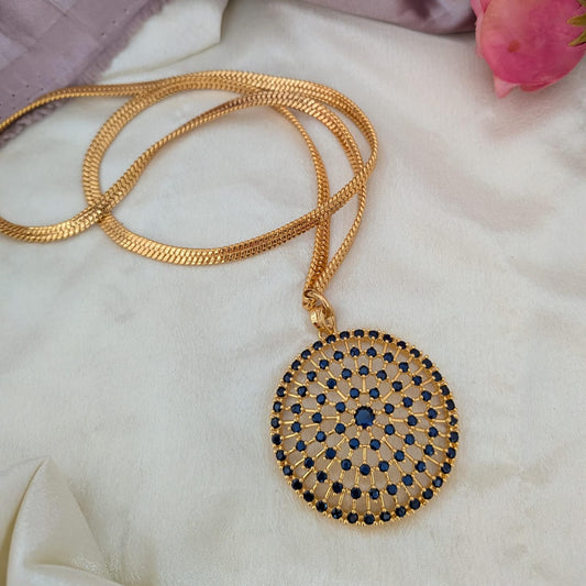 Pendant Chain - microplated pendant kerala chain long blue