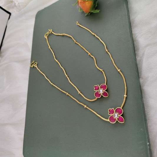 4 stone ruby anklet