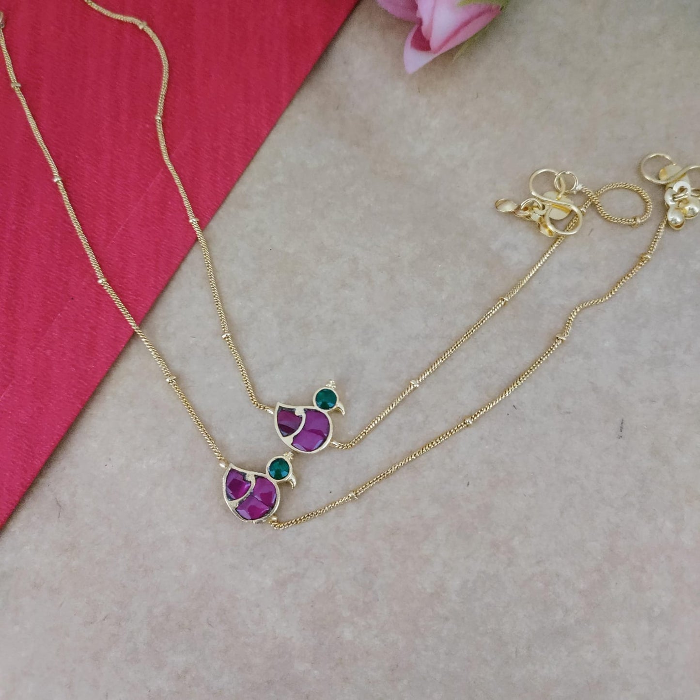 Duck jadau stone anklet