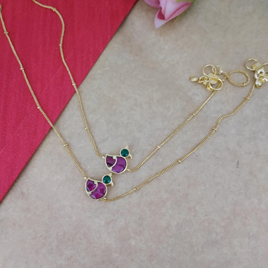 Duck jadau stone anklet