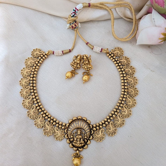 Lakshmi with  Peacock Necklace