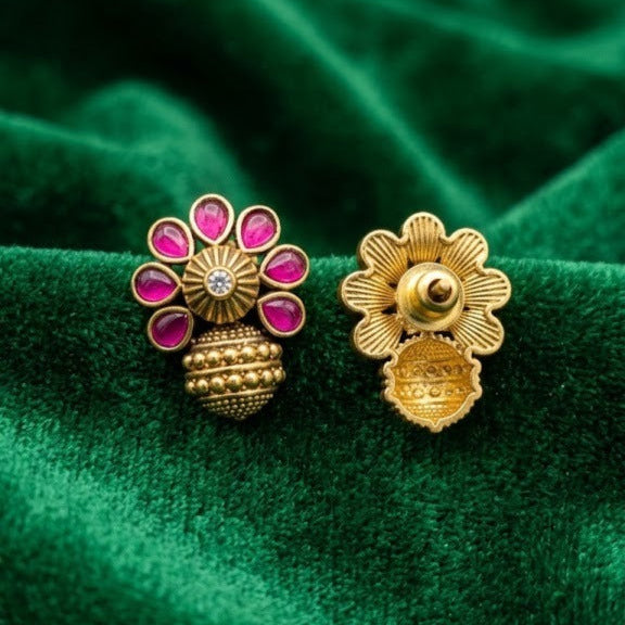 Floral jadau kundan earring