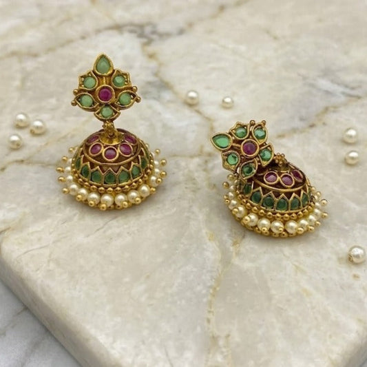 Green with pearl  Jumkha