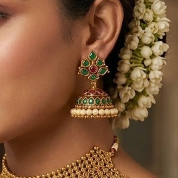 Green with pearl  Jumkha