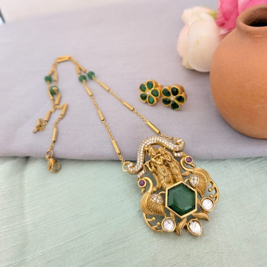 Moisannite pendant Chain Radha krishna