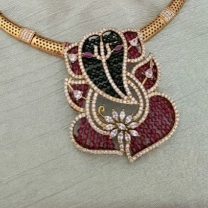 ADstone hasli with ganesha Pendant set