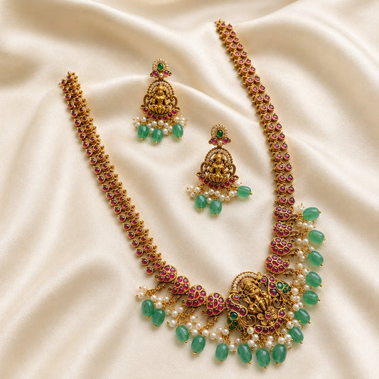 Kemp long ruby lakshmi necklace