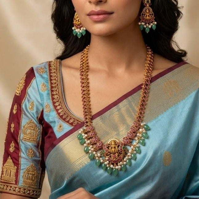 Kemp long ruby lakshmi necklace