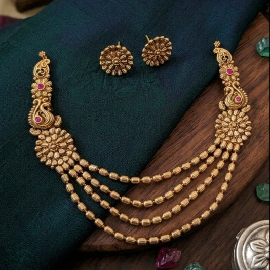 4 Layered Peacock Necklace