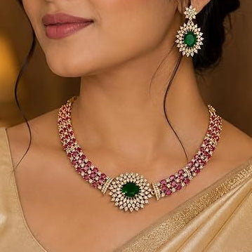 AD ruby with green necklace