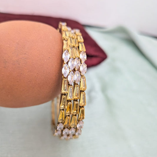 CZ stone yellow bangle