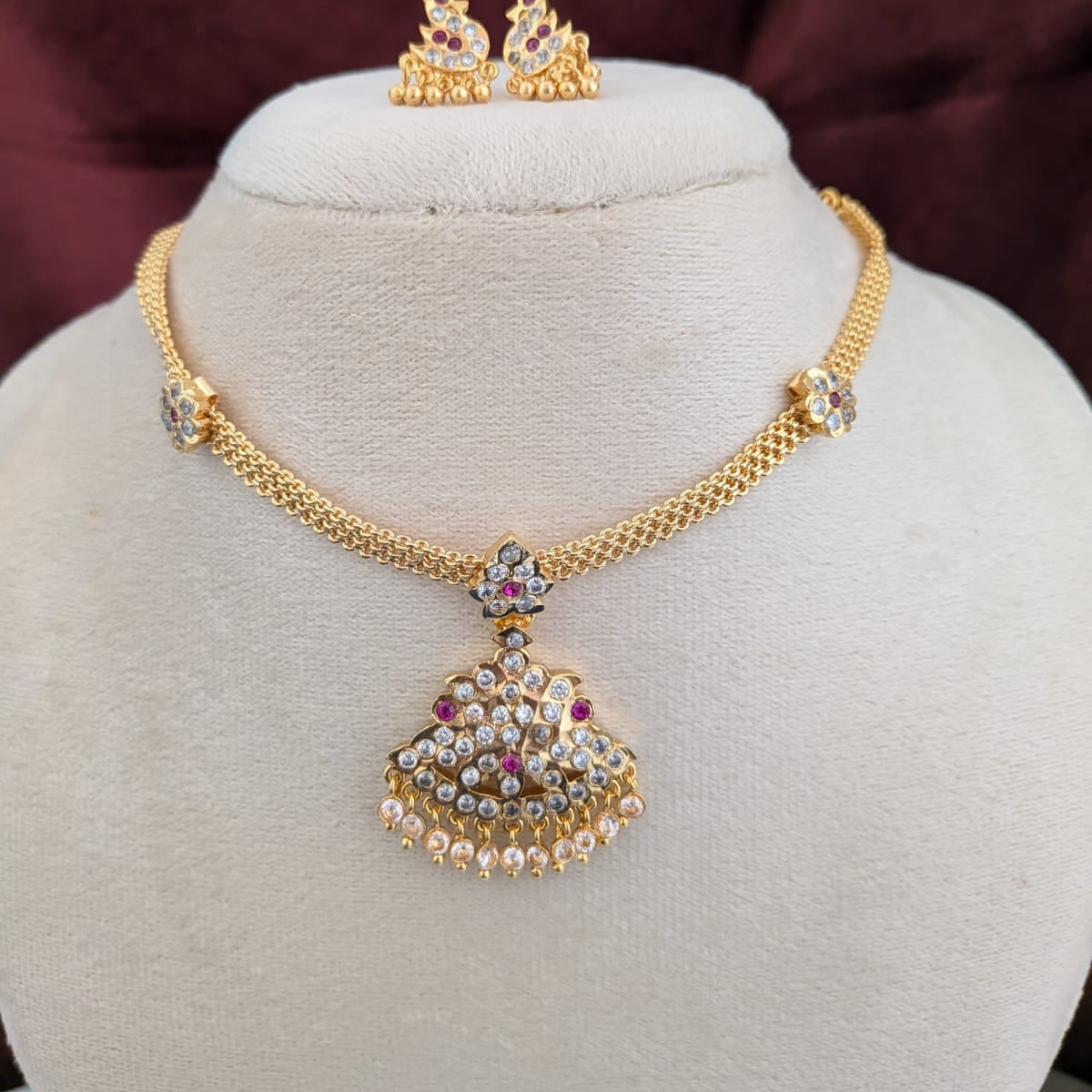 Impon adigai double layer white stone