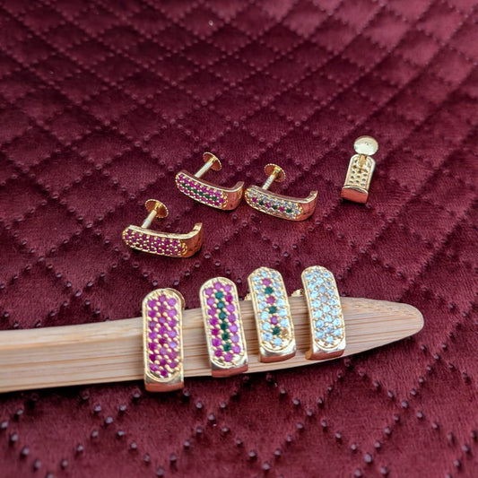 Microplated impon stud set of 4