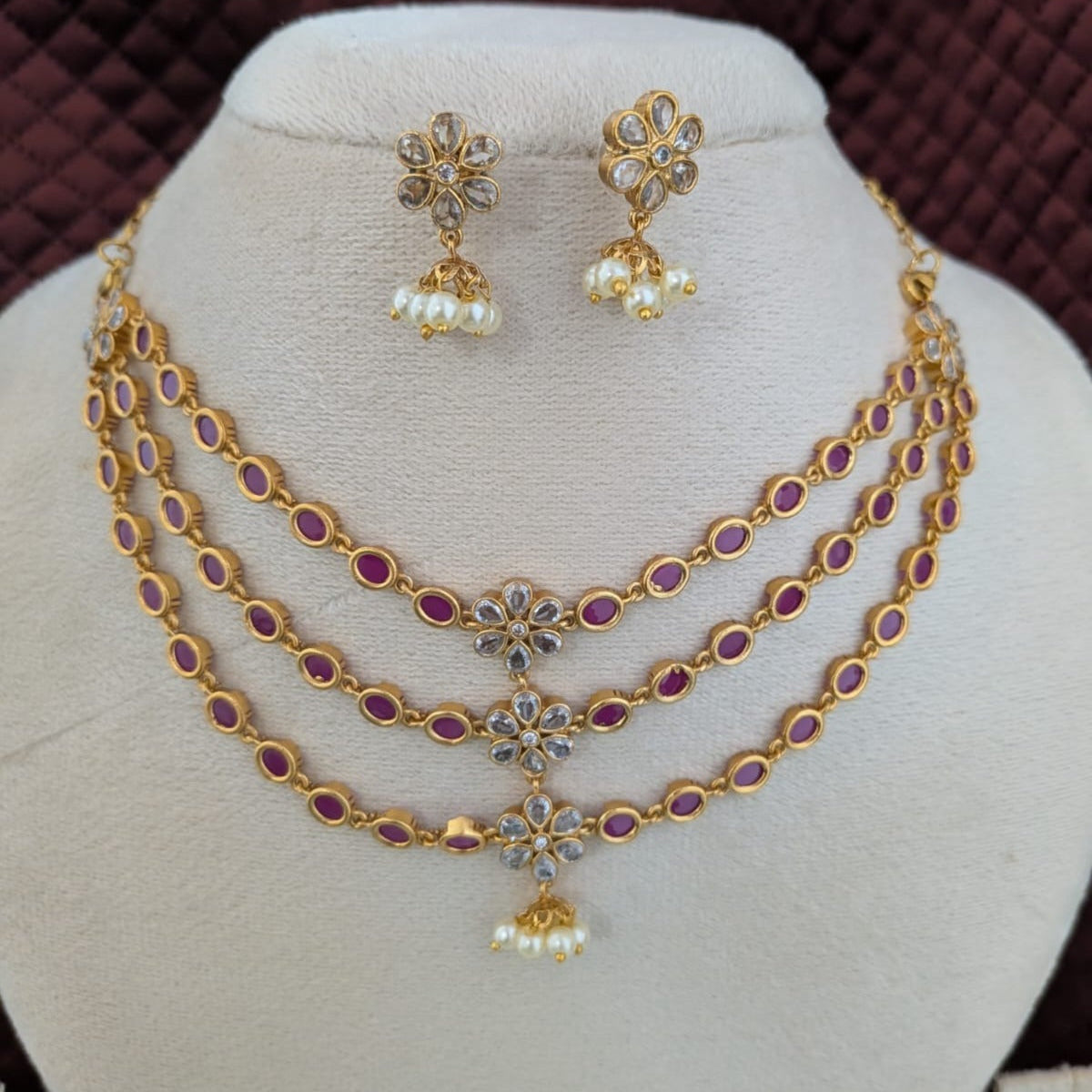 3 layer necklace Flower