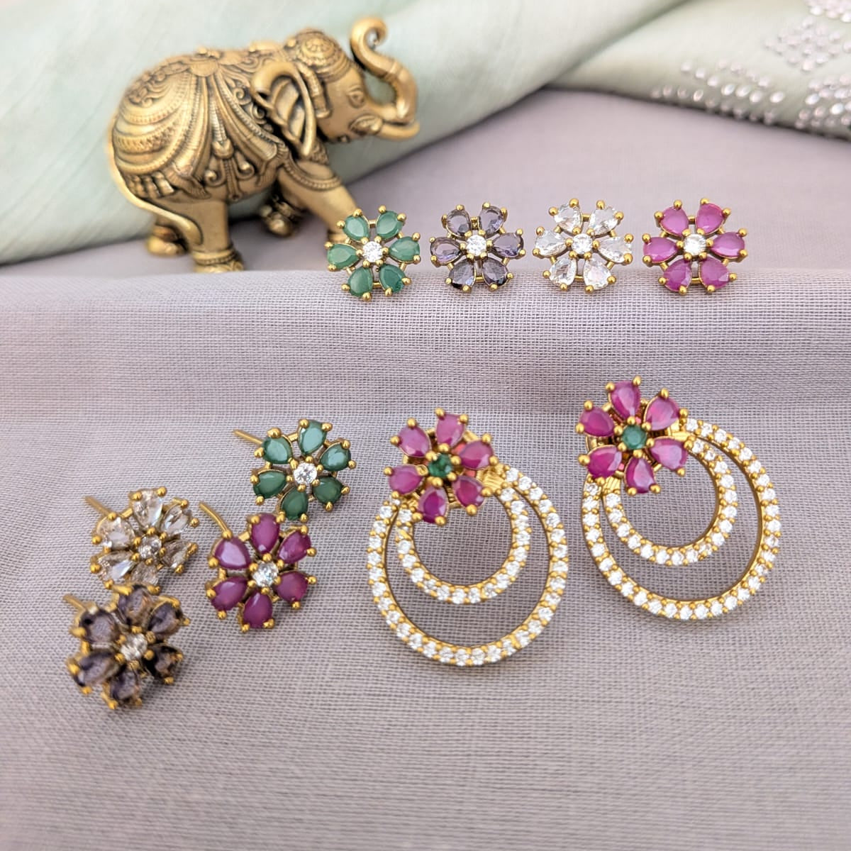 Flower AD stone changeable stud
