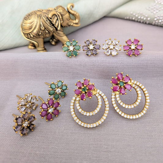 Flower AD stone changeable stud