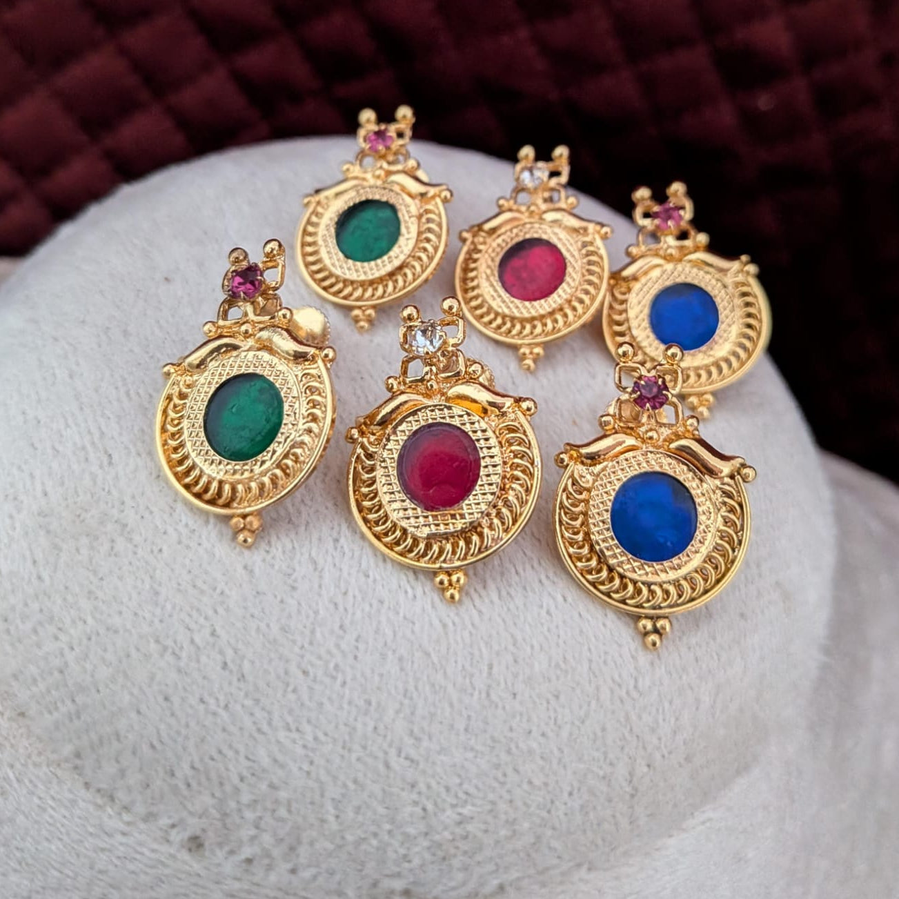 Kerala Microplated round palaka stud
