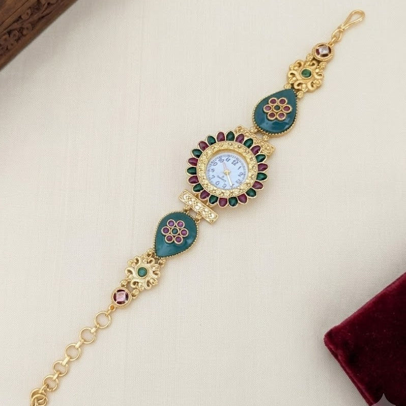 Semiprecious fusion stone watch