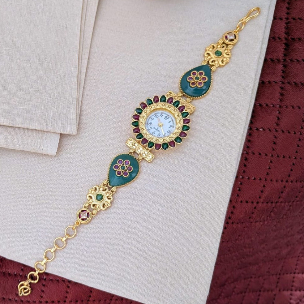Semiprecious fusion stone watch
