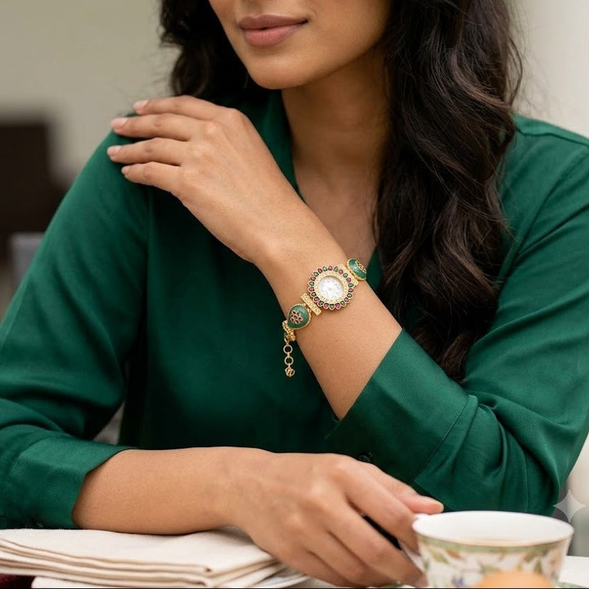Semiprecious fusion stone watch