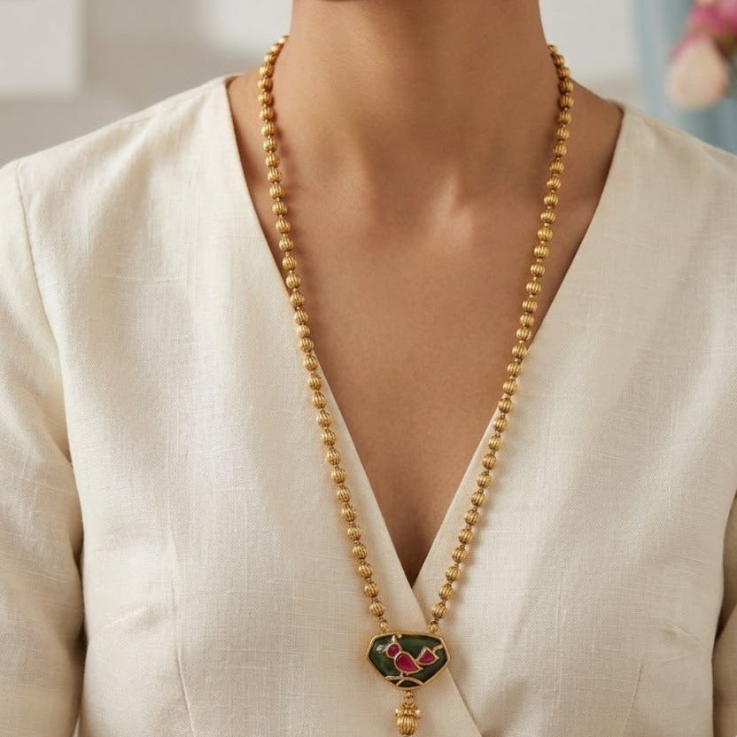 Jadau kundan long necklace