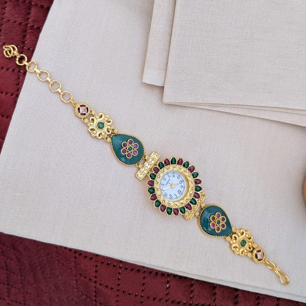 Semiprecious fusion stone watch