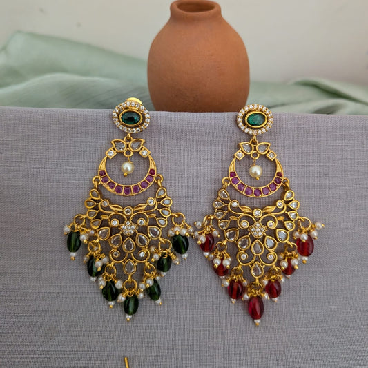 Kemp white stone long earring