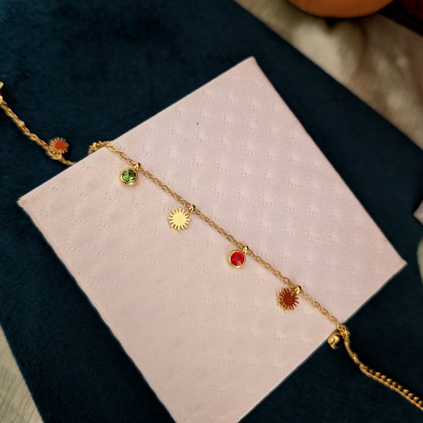 Multi color with floral  design Anti-tarnish bracelet