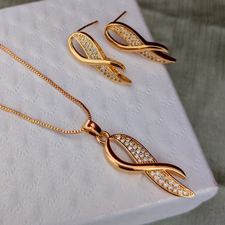 Infiniti design slim CZ stone chain set