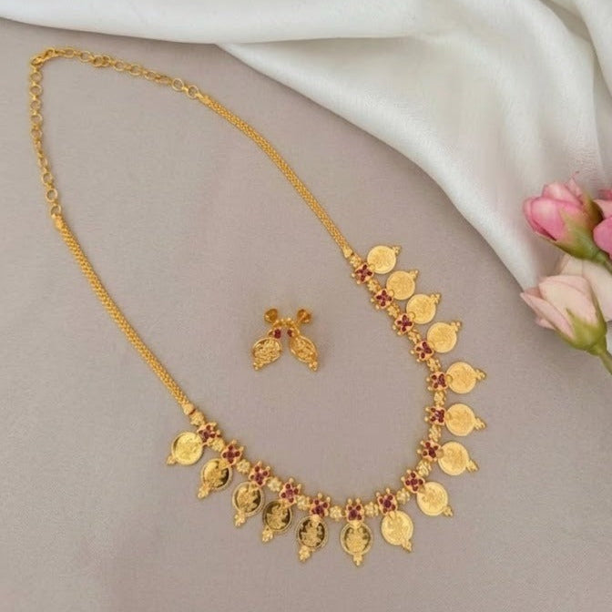 Lakshmi Coin Microplated Kerala Style Necklace
