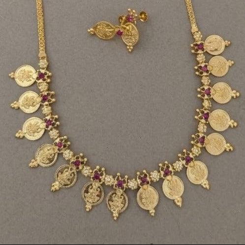 Lakshmi Coin Microplated Kerala Style Necklace