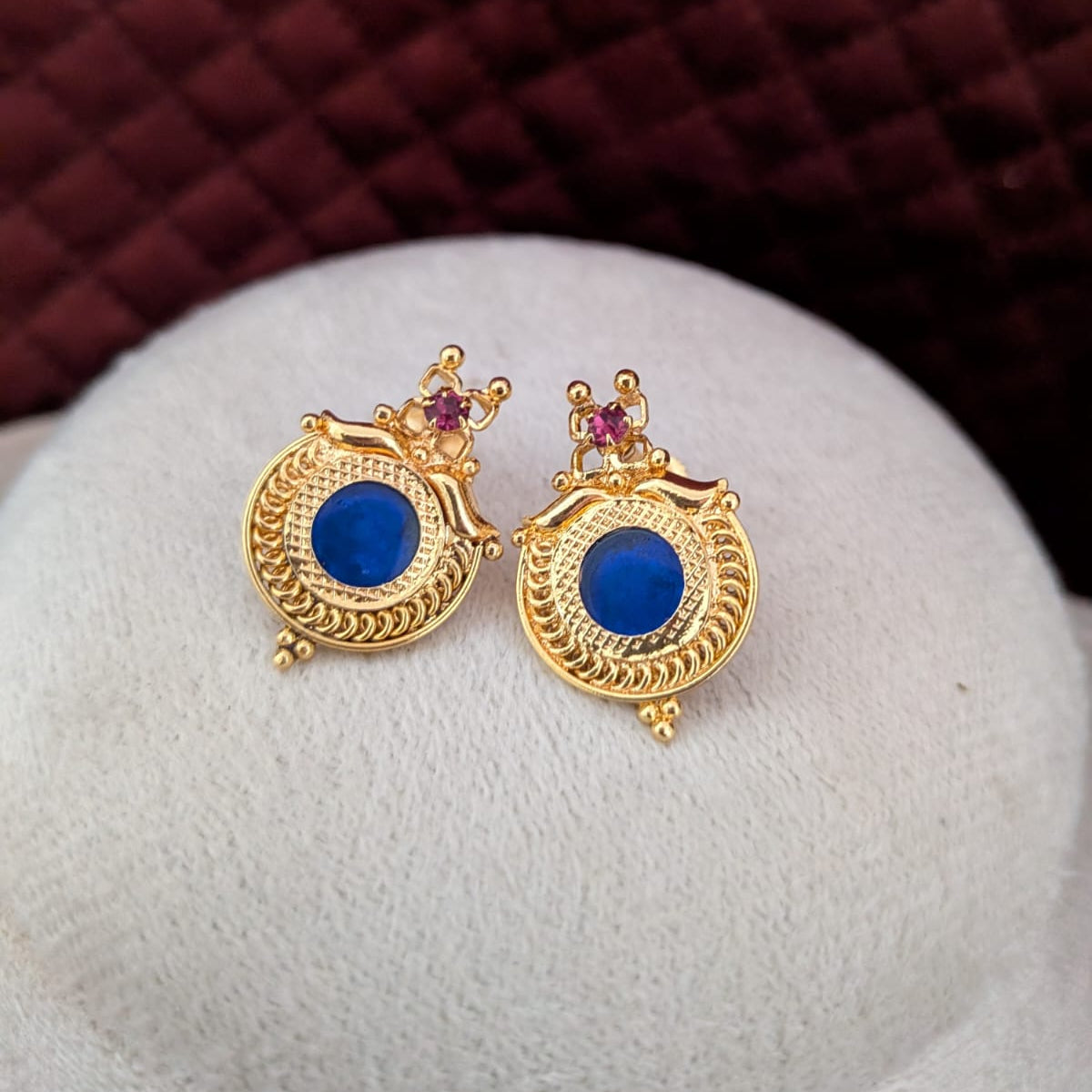 Kerala Microplated round palaka stud