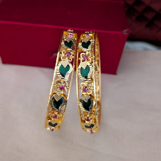 Kerala Microplated mango  green bangle