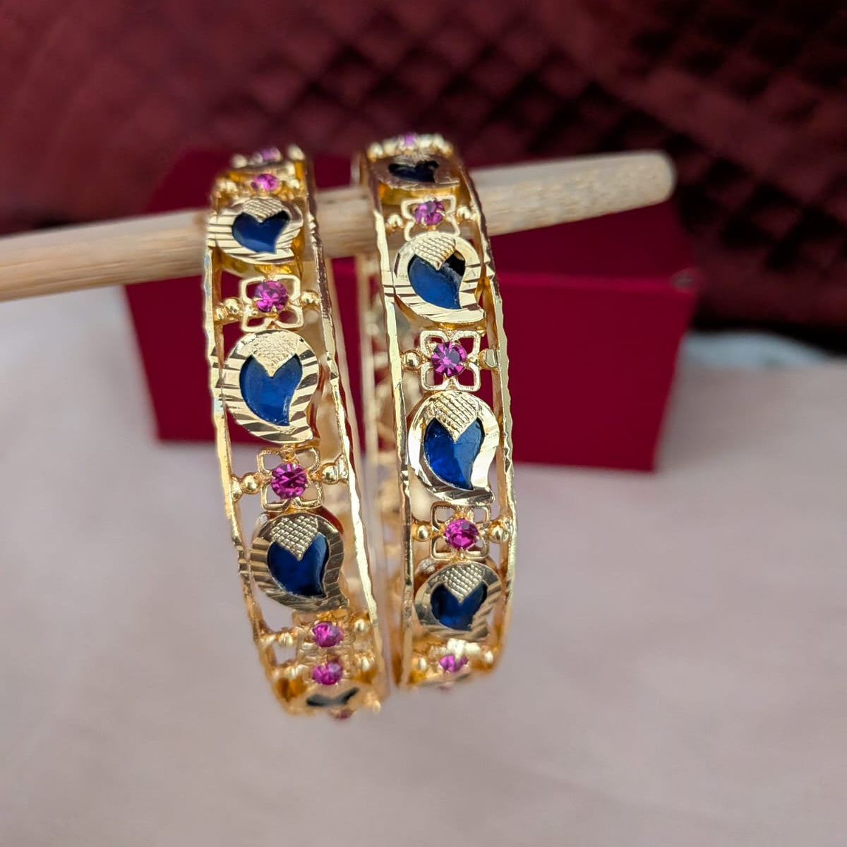 Kerala Microplated mango  blue bangle