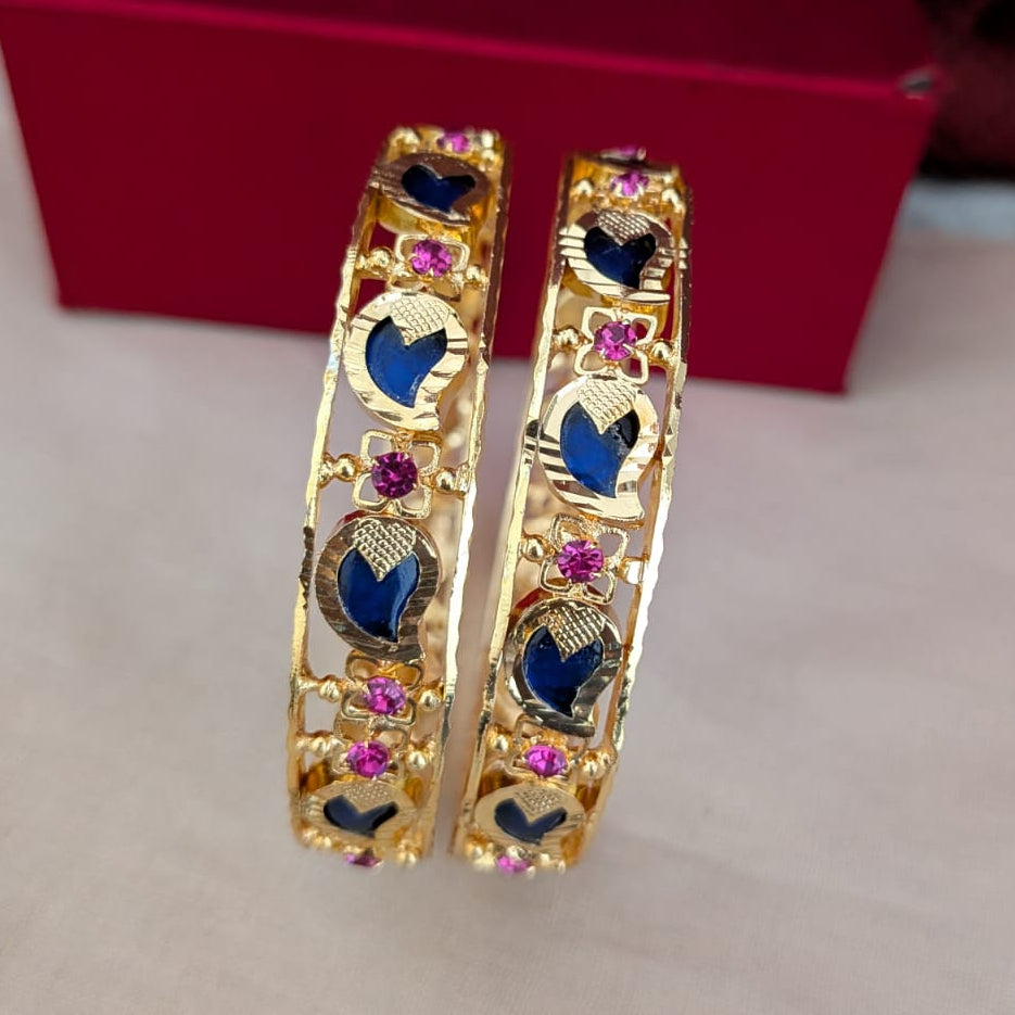 Kerala Microplated mango  blue bangle