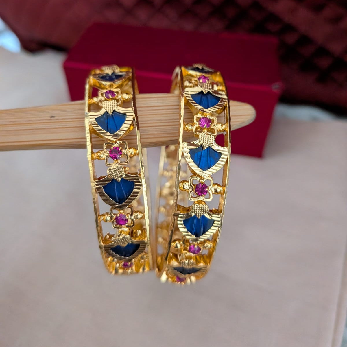 Kerala Microplated palakka blue bangle