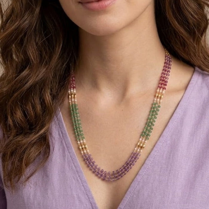 Triple Layer Pastel Beaded Chain