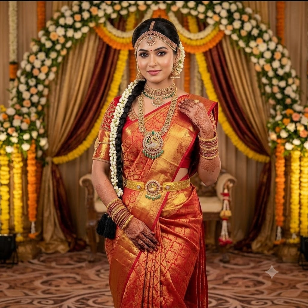 Peacock Ruby Emerald Pearl Bridal Hip Belt