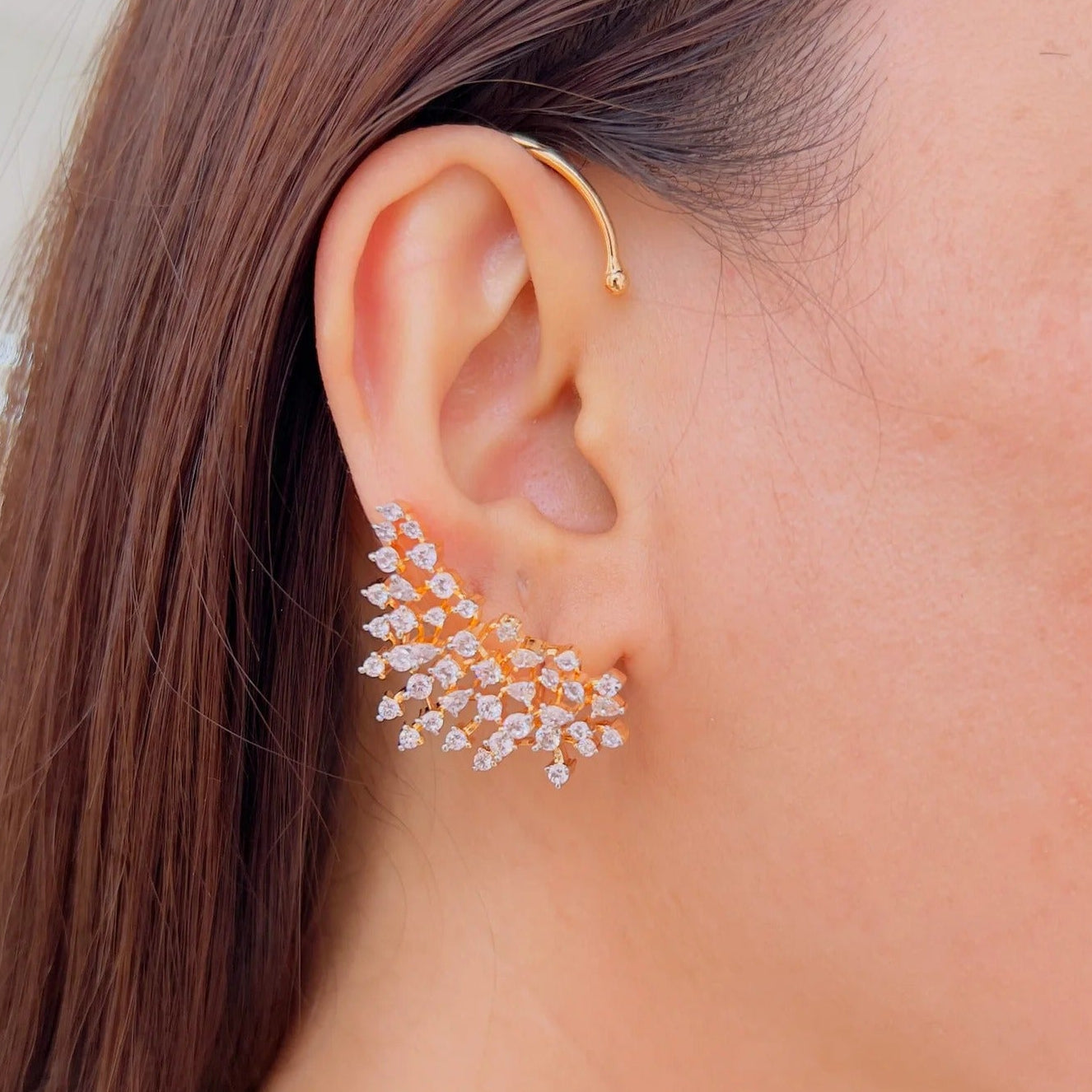 CZ stone earcuff earring